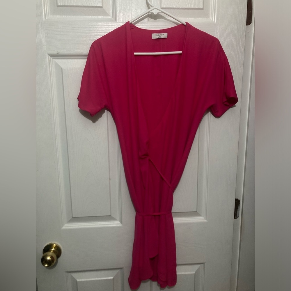 Babaton pink wrap dress